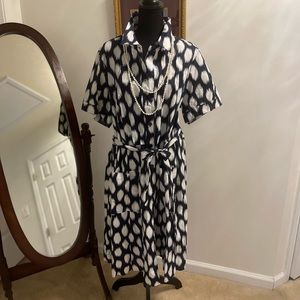Women’s Navy and White 3x Mlle Gabrielle Dress